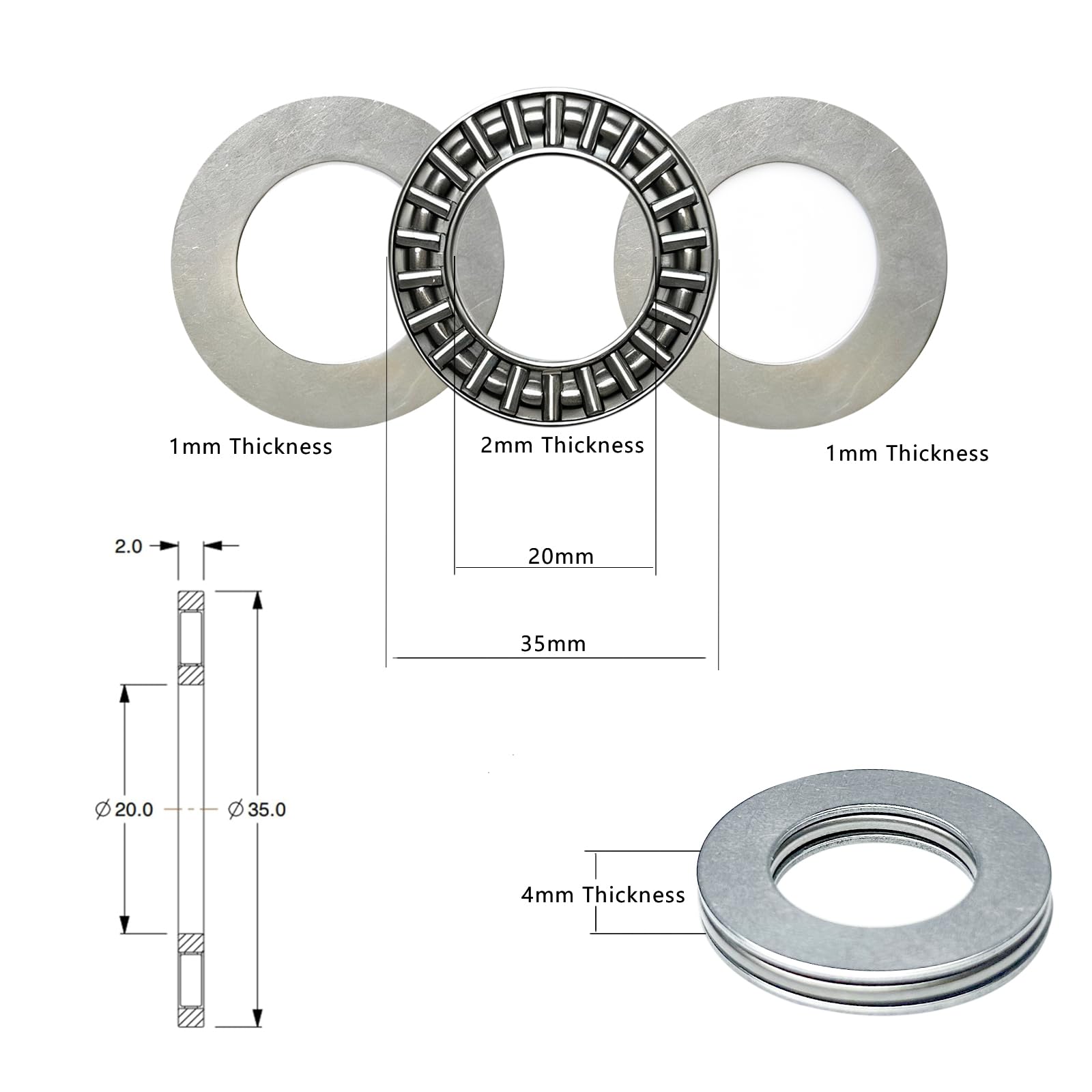 AXK2035 Thrust Bearing - Lawn Mower Steering Upgrade -2