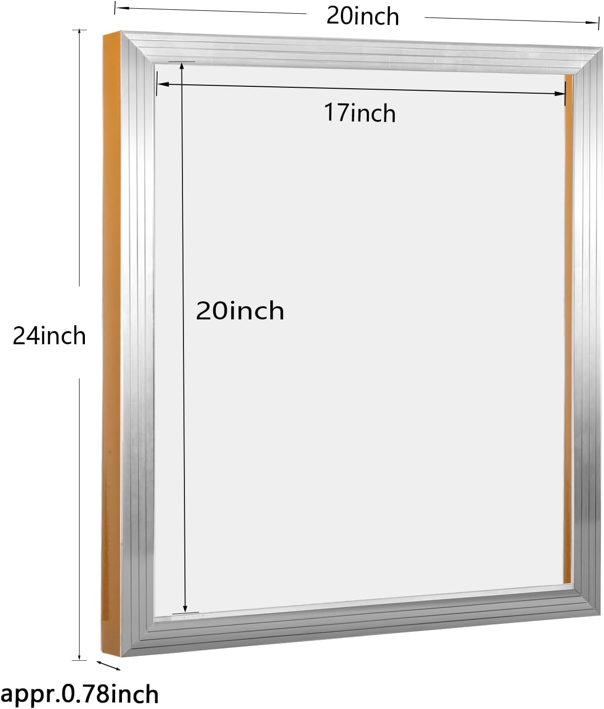 Caydo 2 Pieces 24 x 20 Inch Aluminum Silk Screen Printing Frames with 160 Mesh for Screen Printing