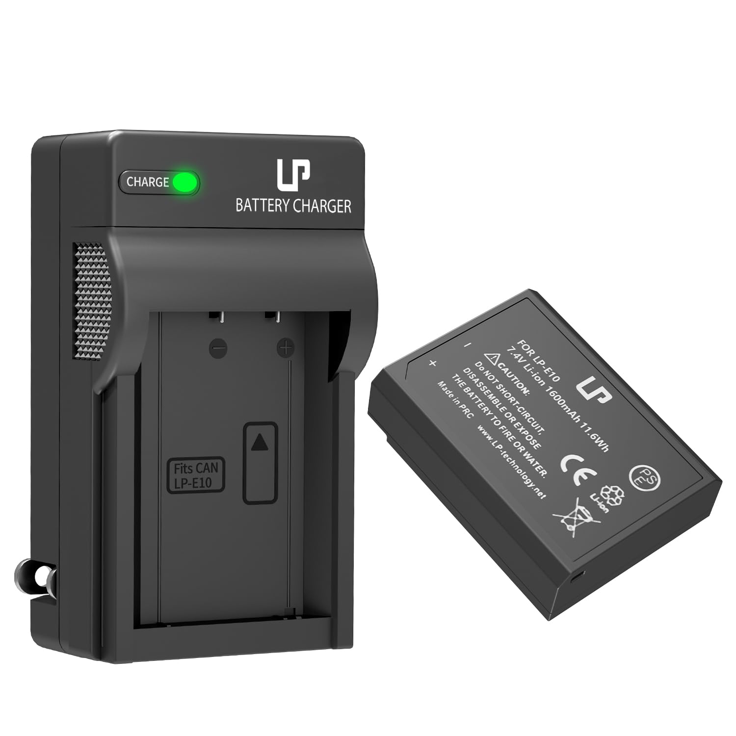 LP LP-E10 Battery Charger Pack, 1-Pack Battery & Charger, Compatible with Canon EOS Rebel T3, T5, T6, T7, T100, 1100D, 1200D, 1300D,1500D,2000D,3000D, 4000D Kiss X50, X70 (Not for T3i T5i T6i T6s T7i)