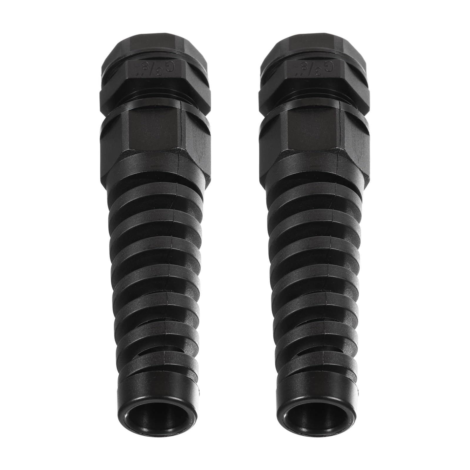 MACHSWON 2 Pcs G3/8 Cable Gland 6-10mm Wire Hole Waterproof Nylon Connector with Bend Protection and Locknut