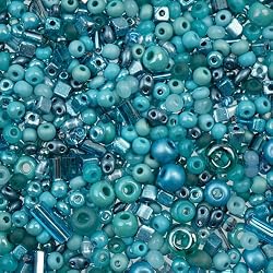 50g John Bead Bead Bar Assorted Turquoise Blue Mix Czech Glass Seed Beads for DIY Crafts Jewelry Friendship Bracelet Necklace Earrings Phonecharm Making