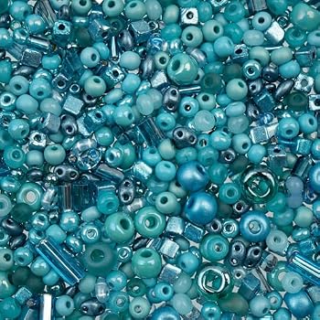 50g John Bead Bead Bar Assorted Turquoise Blue Mix Czech Glass Seed Beads for DIY Crafts Jewelry Friendship Bracelet Necklace Earrings Phonecharm Making