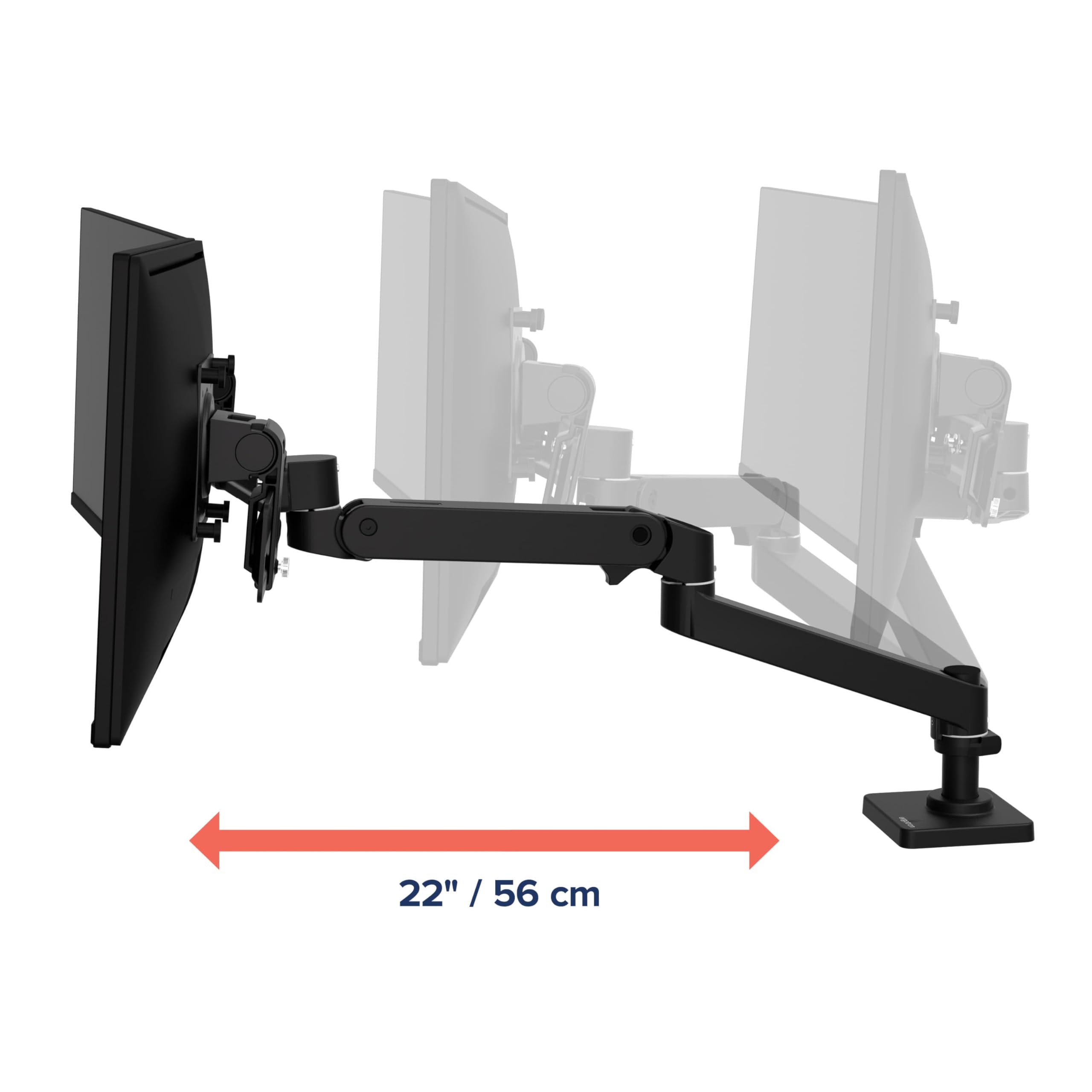 Ergotron – LX Pro Premium Dual Direct Monitor Arm, VESA Desk Mount – pour 2 moniteurs jusqu'à 27 Pouces, 4,1 kg chacun – Noir Mat
