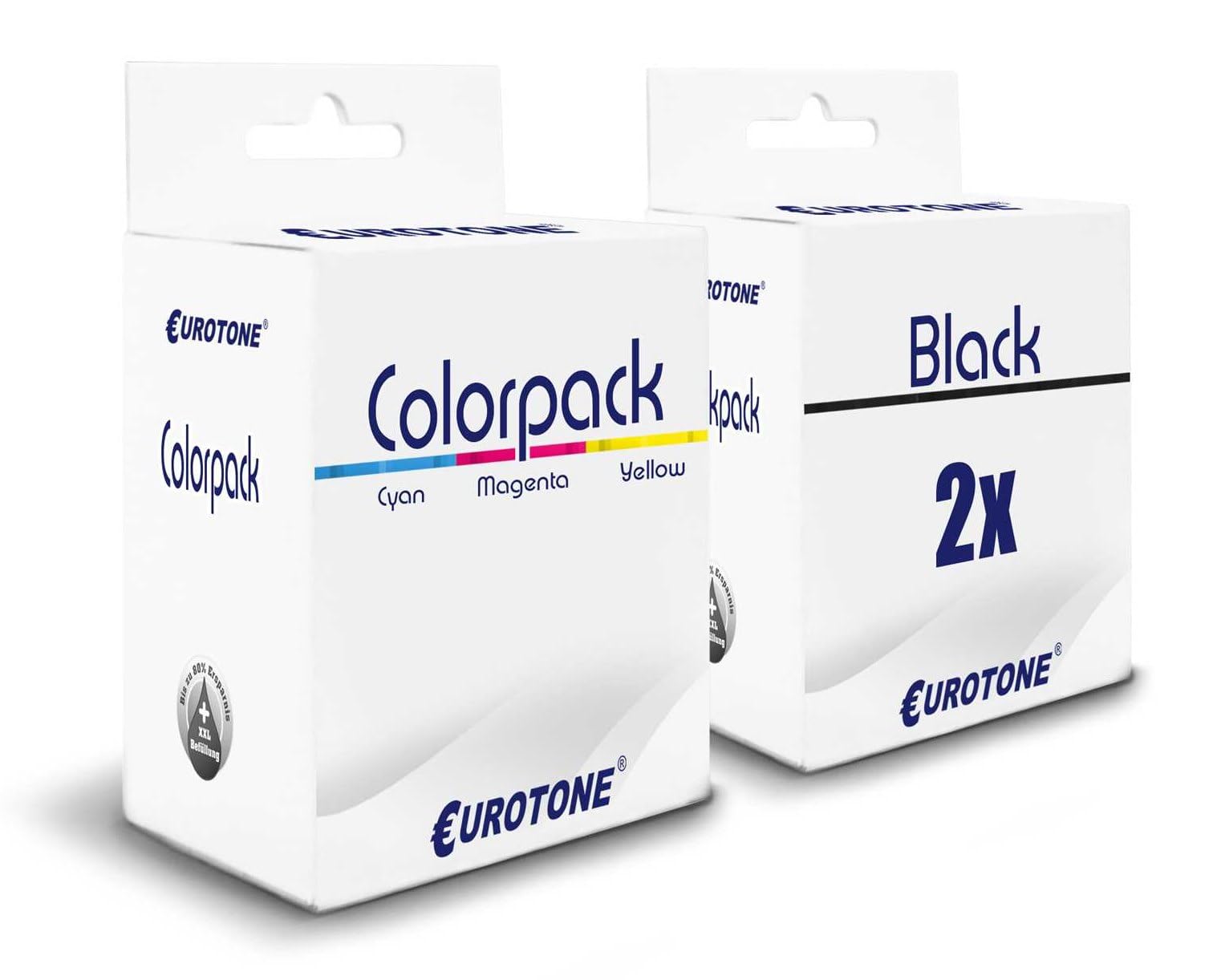 Eurotone 3X Patronen für HP 2134 3632 3635 3831 3833 3836 4524 4525 4526 4655 4656 4657 ersetzt 302XL CMYK