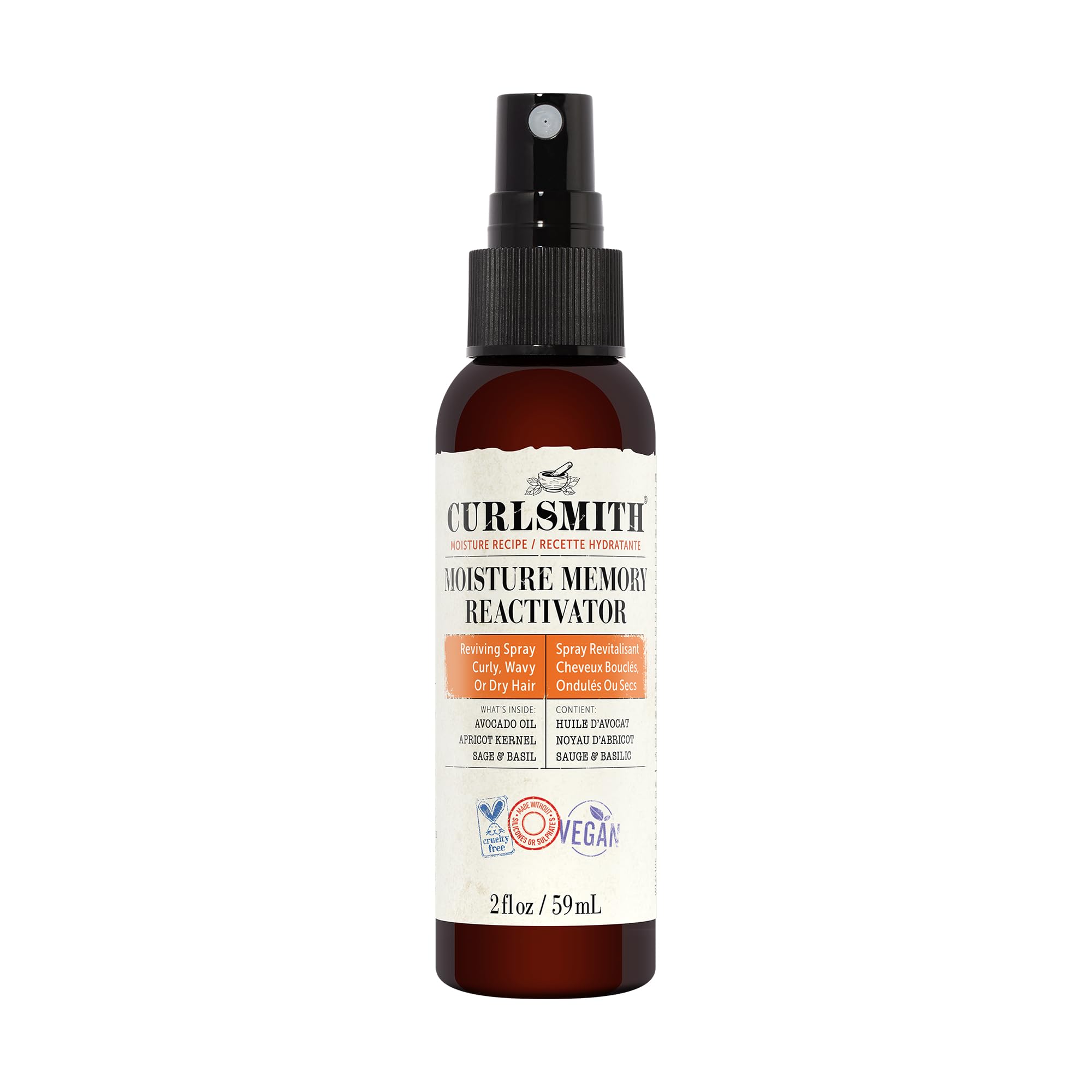 CURLSMITH - Moisture Memory Reactivator - Vegan Refresher Leave In Conditioner for Wavy, Curly and Coily Hair