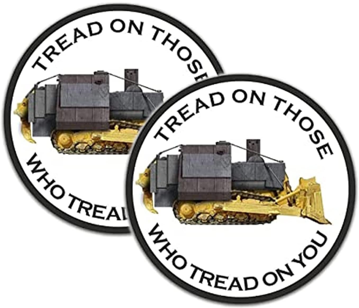 Shop Shop Tread On Those Who Tread On You Killdozer Vinyl Stickers for Cars Trucks Laptops Water Bottles Windows Notebooks | Pack of 2 | 3.0 x 3.0 Inch