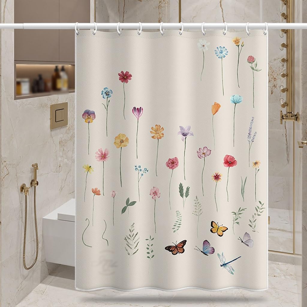 Shower Liner Shower Curtain Bathtub Curtain Bathroom Shower Curtain Hotel Waterproof Partition Curtain Polyester Waterproof Shower Curtain Suitable for Bathroom (Size : W120xH180cm) ()