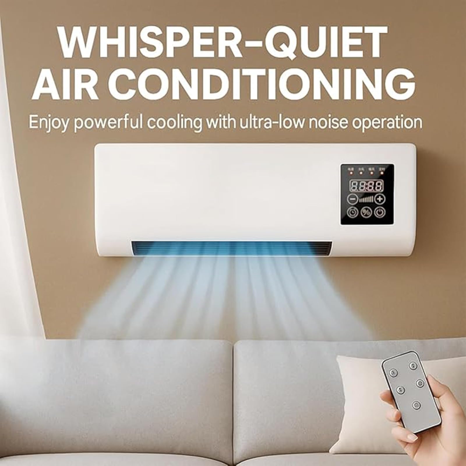 Tragbare Klimaanlage Split Max 2-in-1, leise, Heizung, kanallose Wandmontage für Schlafzimmer