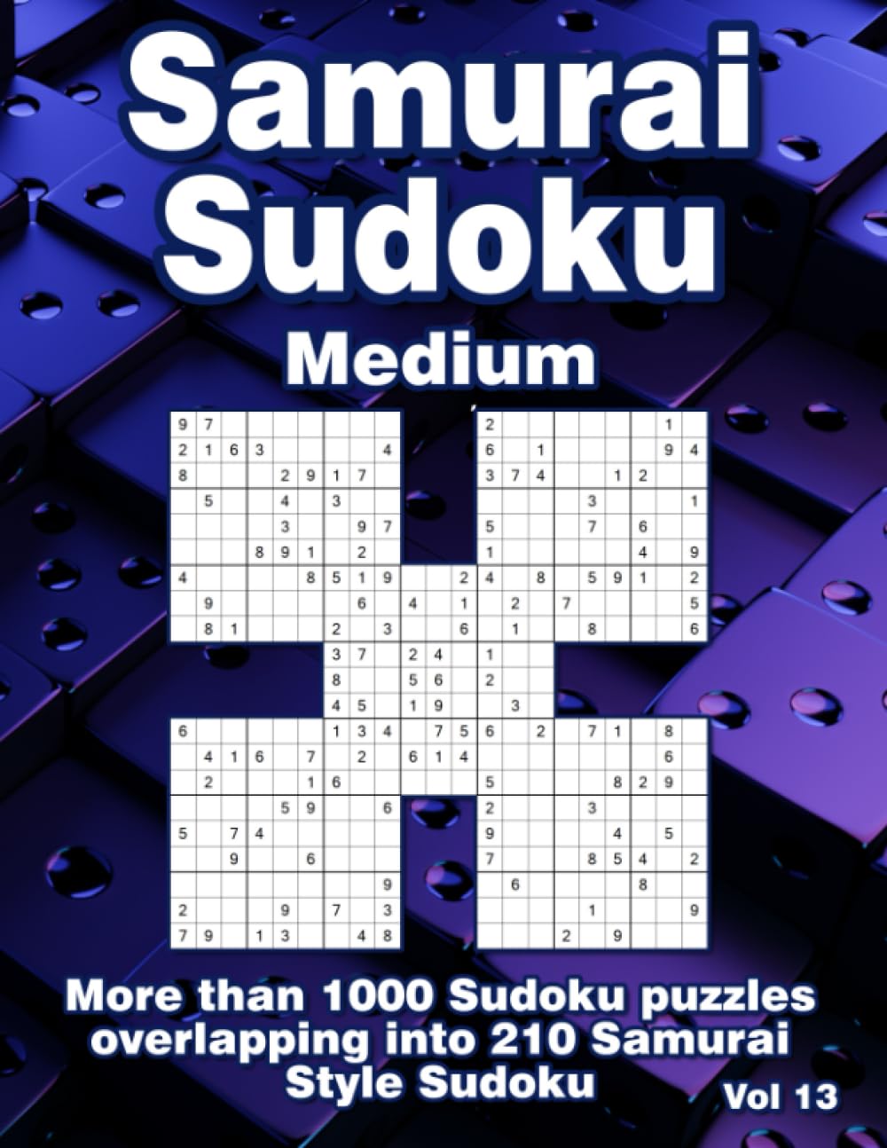 Medium Samurai Sudoku: Samurai Style Puzzle Book for Adults with 210 Variations