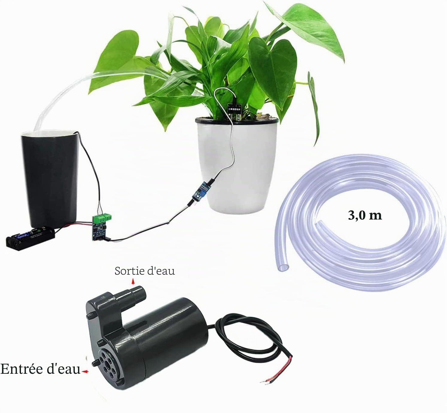 RUNCCI-YUN 3pcs Mini Pompe Submersible DC 3V 5V - Micro Pompe à Eau Brushless Avec 3M Tuyau Transparent pour Aquarium, Jardin, Plante, Fleur