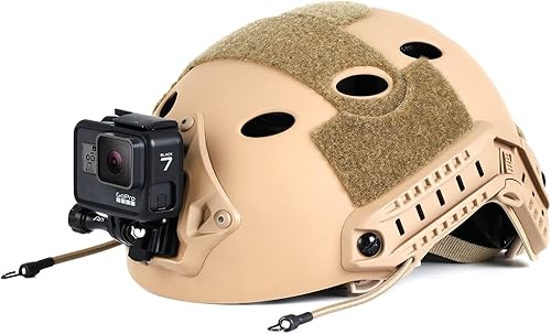 Miniatura 3 de HSU Kit de montaje de casco NVG de aluminio y brazo de extensión curvado, montaje en poste de metal, montaje de brazo de extensión para GoPro Hero