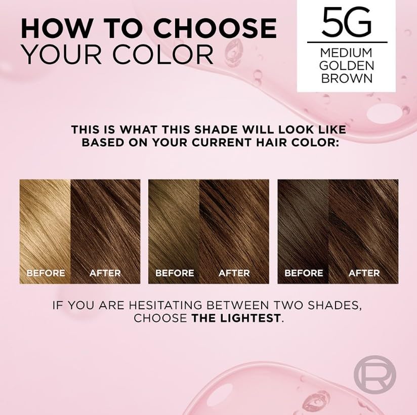 Image of L'Oreal Paris Excellence Creme Permanent Hair Color - 5G Medium Golden Brown (Pack of 10)