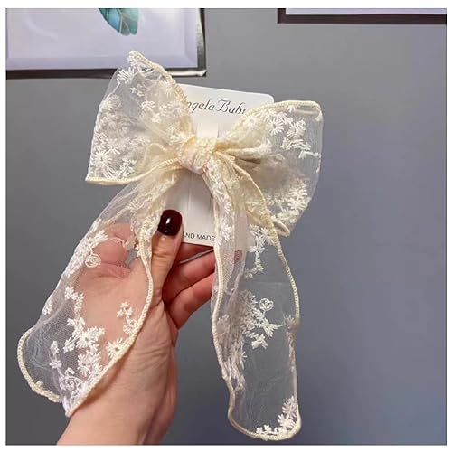 Miniatura 1 de Pinzas grandes de lazo de encaje negro para mujer, accesorios para el cabello, bonitos pasadores de lazo de tul, lazos de cinta para bebé, niñas,