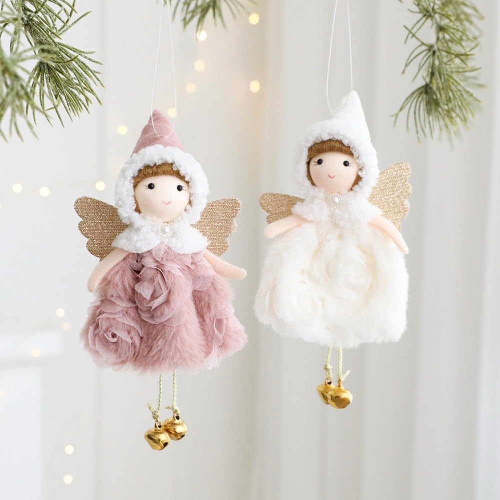 FACAIIO Decoración navideña para árbol, Navidad, vacaciones, muñeca de Navidad, colgante de ángel