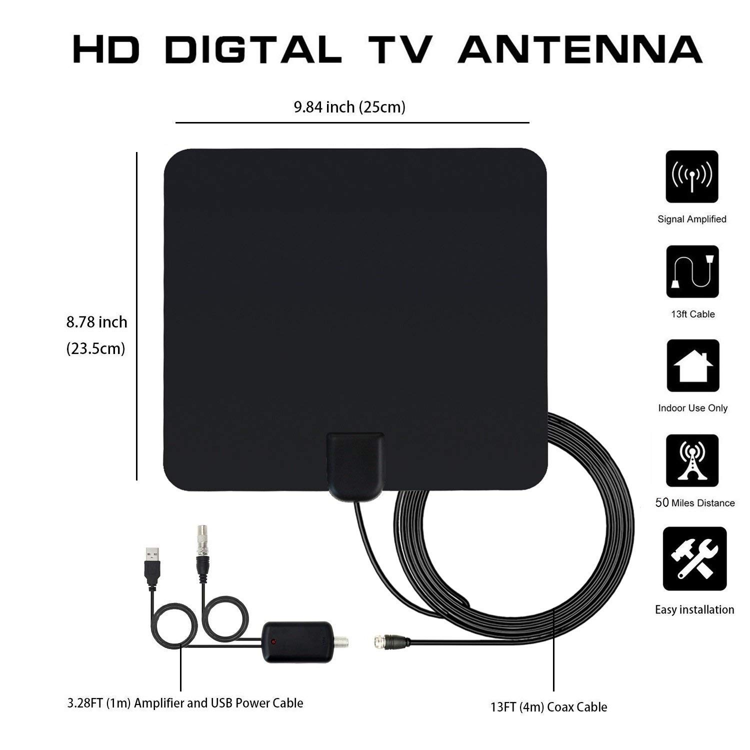 Antenna TV Interna Digitale 360° Con Forte Base Magnetica - Potente - Foto 10