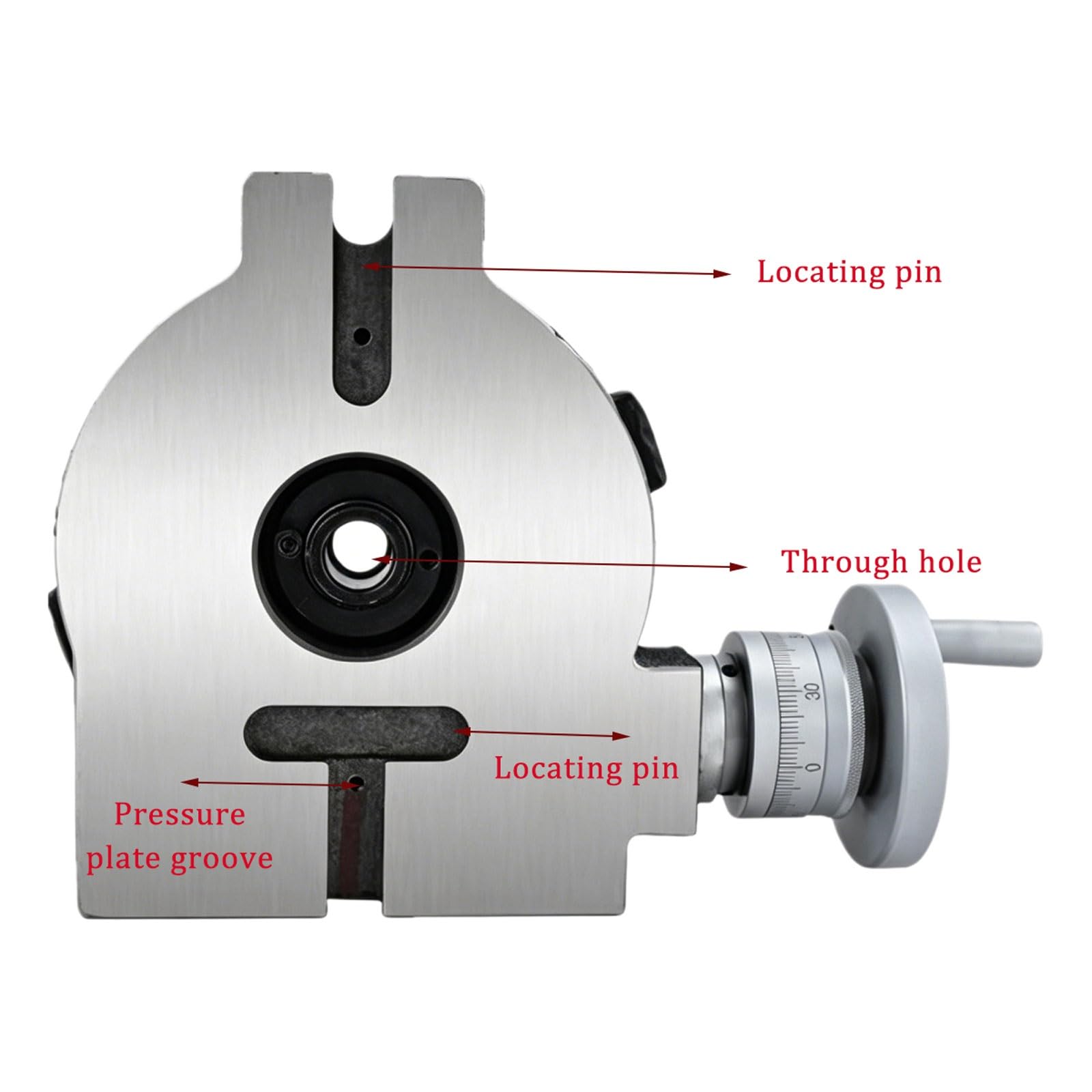 Tavola Rotante Orizzontale E Verticale 6" (150 Mm) Con Piastre Divisorie E Attacco A 4 Cave A T In Ghisa Per Fresatrice Lavorazioni Di Precisione(100mm)