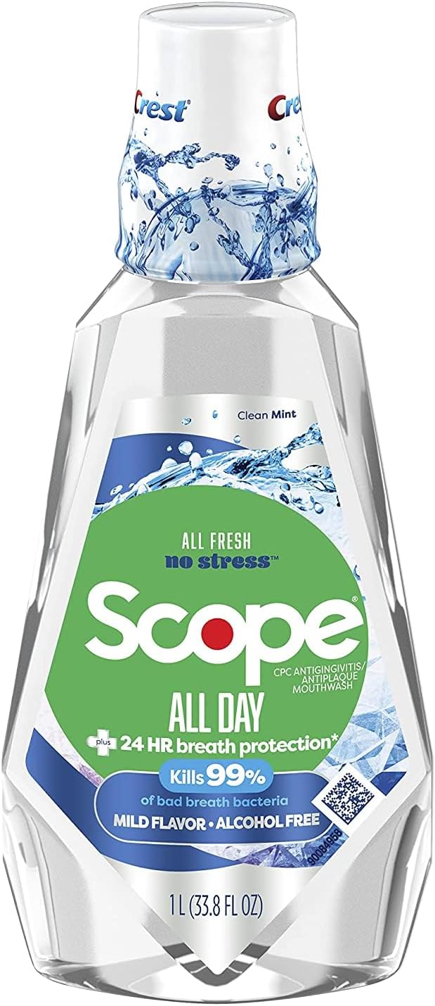 Crest Scope All Day Mouthwash, Alcohol Free, Clean Mint