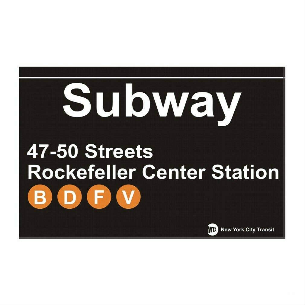 EpochSign Rockefeller Center Subway New York City Metal Subway Sign 8x12 inch
