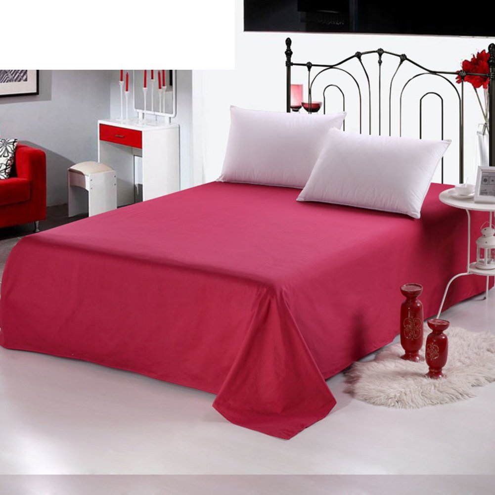 Feuilles de tissu de coton pur double 200x230cm couleur unie pour lit double