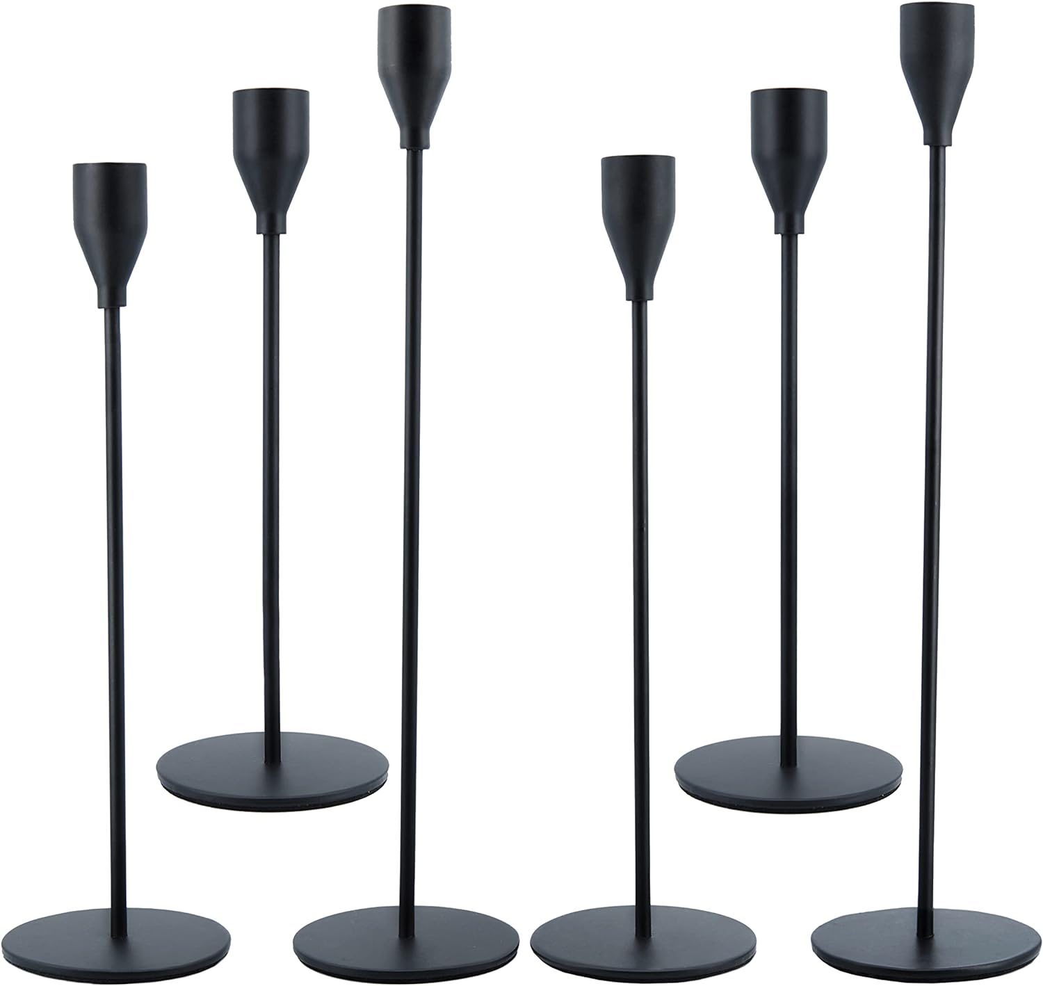 NLBTW Black Taper Candle Holders Set of 6, Premium Metal