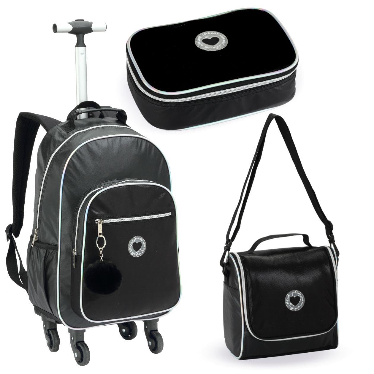 Kit Escolar Feminino de Moda Teen, Mochila com Rodinhas + Lancheira Térmica com Alça Transversal + Estojo Porta Lápis em promoção! Veja a oferta e mais achadinhos de Mochilas escolares 8 Hoje é o melhor dia para comprar Kit Escolar Feminino de Moda Teen, Mochila com Rodinhas + Lancheira Térmica com Alça Transversal + Estojo Porta Lápis com aquele preço maroto! Promoção! Aproveite a oferta! 8