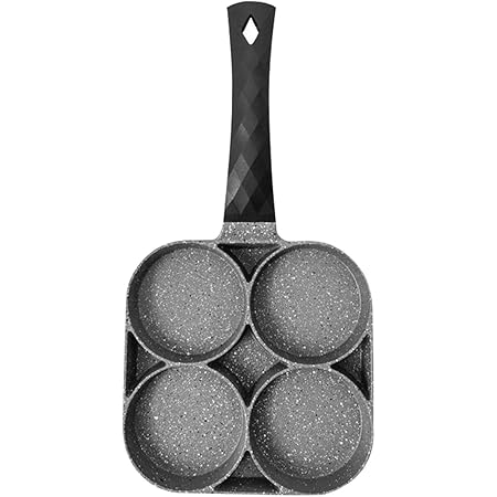 Amazon フライパン パンケーキプレート フライパン プチホットケーキ 大判焼き器 鉄 パンケーキ 焼き上がり目玉焼き 4穴焼き卵 卵焼き用 玉子焼き器 卵フライヤー 焦げ付き防止 朝食フライパン フライパン オンライン通販