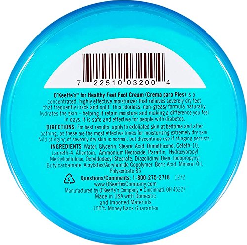 Dry Cracked Heels Repair Bundle With Open Toe Moisturizing Silicone Gel Heel Socks (2 Pairs, Gray) And O’keeffe’s Healthy Feet Cream Jar For Home Foot Skin Care #TOP3