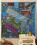 Bhawana Handicrafts Hand Embroidered Wall Hanging Sequin Work Decorative Wall Tapestry Patchwork Tab