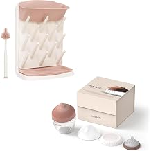 Emulait Classic Glass Bottle, Shape 3, Color Medium & and Ubbi Drying Rack Bundle