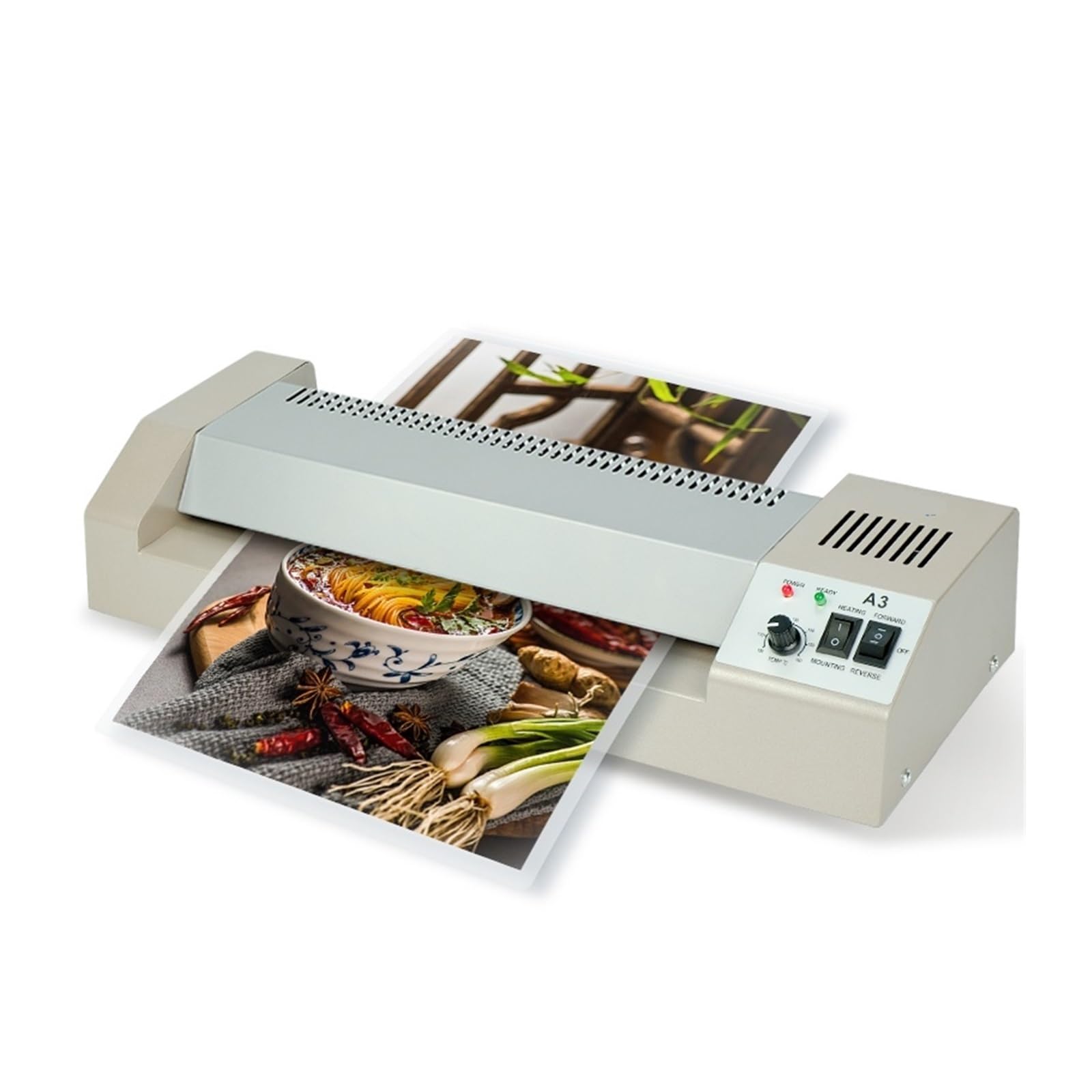 Macchina for laminazione fotografica LM-320 Macchina for laminazione fotografica a caldo e a freddo, 4 rotoli, pellicola for buste A3 e A4 Per ufficio, scuola