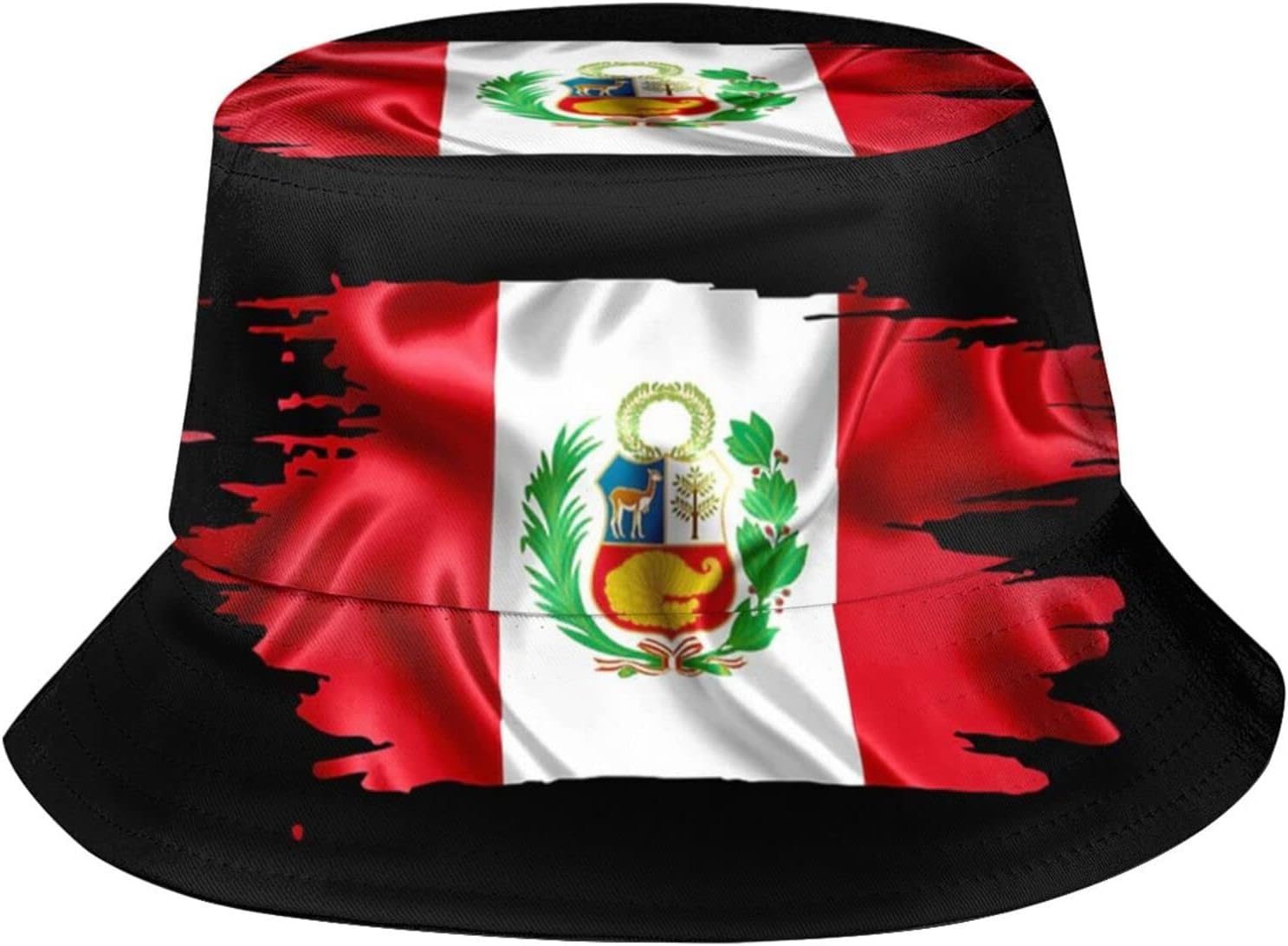 Peru Flag Bucket Hat Wide Brim Sun Protection Hat Boonie Hats Fishing Hiking Safari Outdoor Peruvian Hats for Men Women
