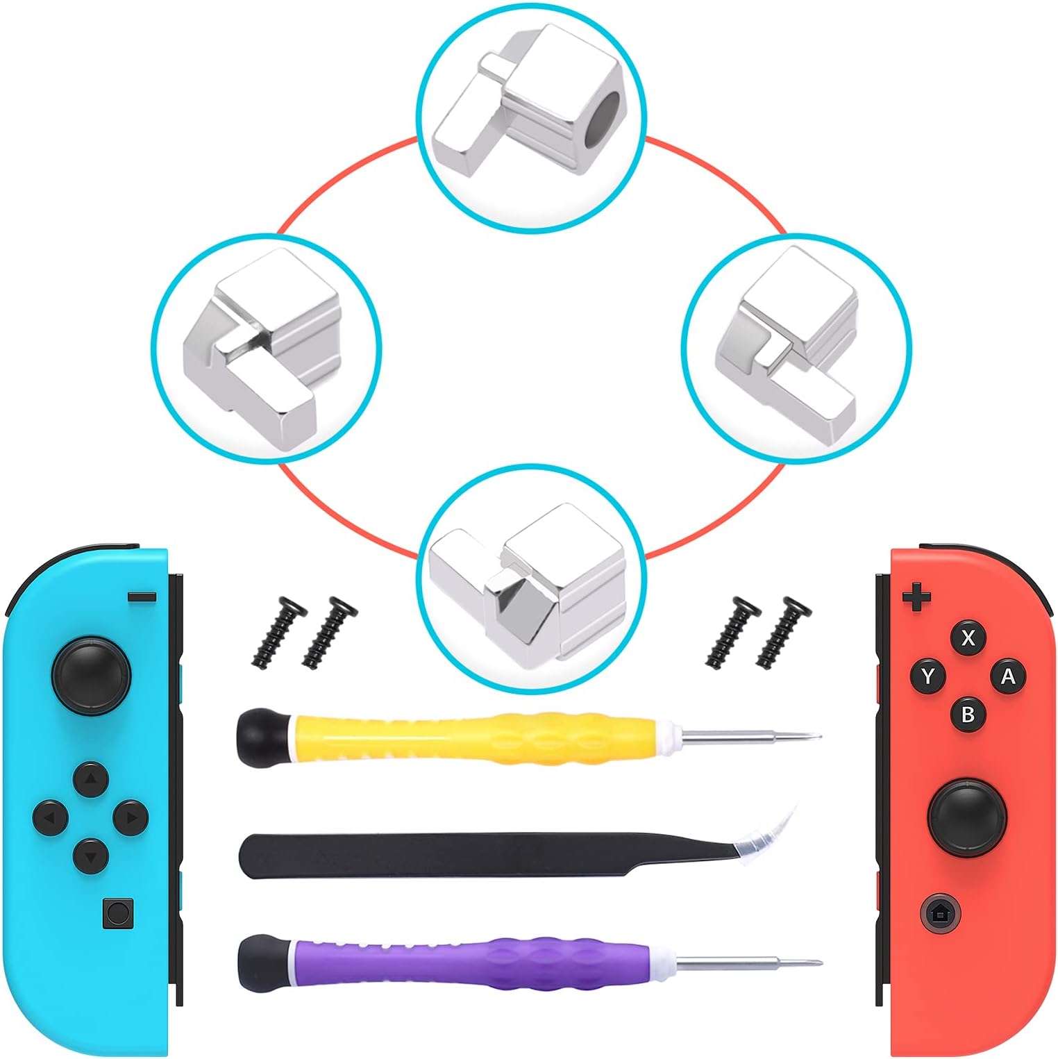 [New Version] Repair Kit for Joycon, Replacement Latches Compatible