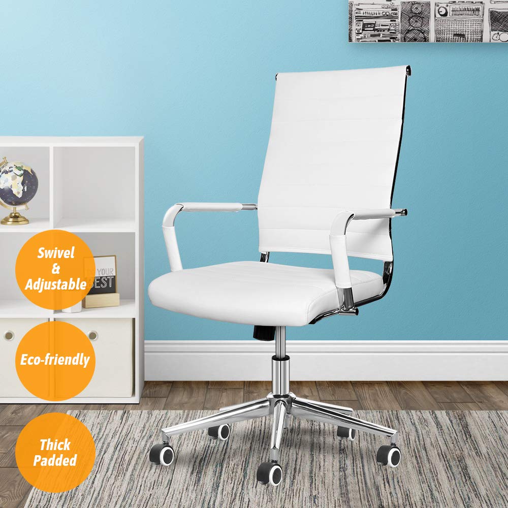 Buy Office Executive Chair Conference Desk Computer Ribbed Modern Adjustable Height Ergonomic