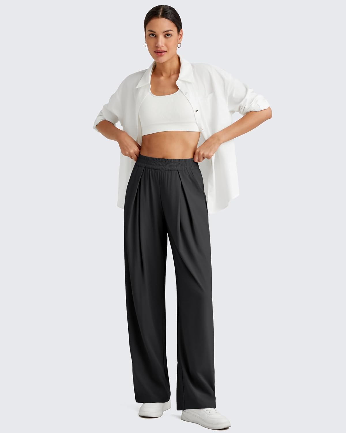 G4Free Flowy Wide Leg Palazzo Pants Women Lightweight Trendy Front Pleat Travel Pants Casual Summer - Image 5