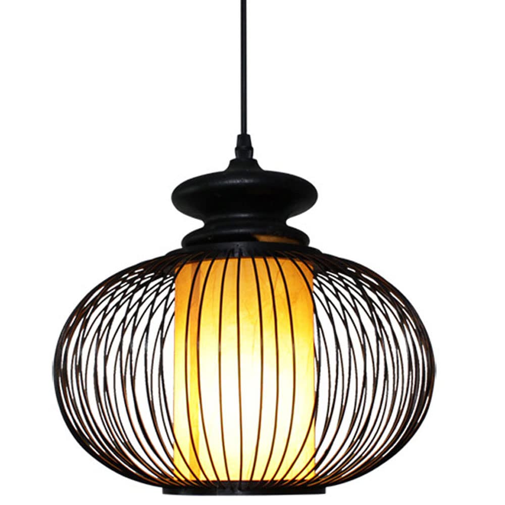 LYMSXAZOU Bamboo Dome Lampshade, Hand-Woven Rattan Pendant Light Fixture with Adjustable Cord for Indoor and Outdoor, Ideal Kitchen Island Lighting