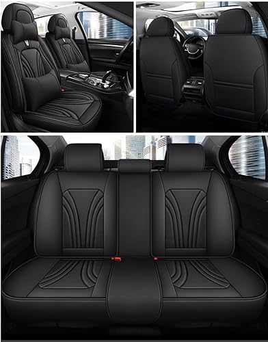 Vista 22 de Fundas de asiento de automóvil para Nissan Rogue 2014-2025, impermeables, de piel sintética, compatibles con bolsas de aire, funda protectora