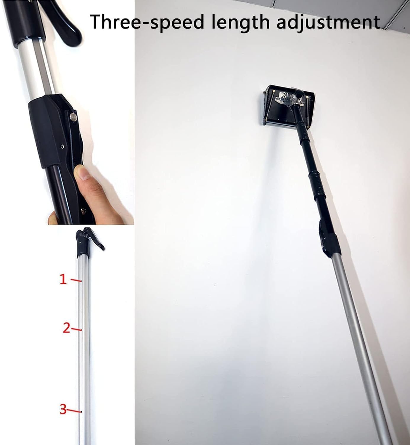 Zestaw pudełek do wykańczania płyt kartonowo-gipsowych z regulowanym przedłużeniem uchwytu i hamulcem, 25 cm, idealny do bezszwowego wykończenia płyt kartonowo-gipsowych i profesjonalnych rezultatów