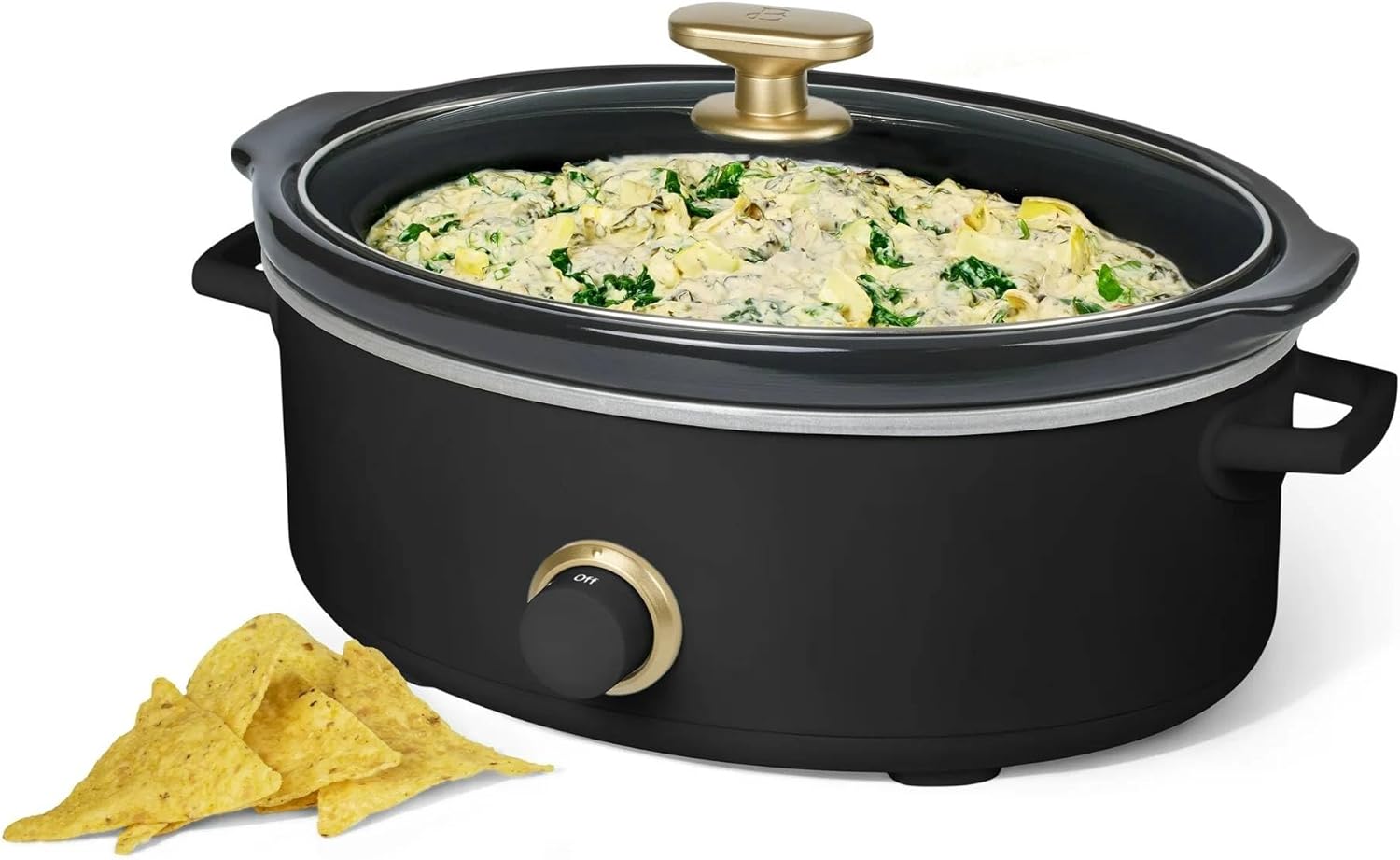 2.5 Qt Dip and Serve Manual Slow Cooker, Black Sesame by Drew Barrymore (Black Sesame)