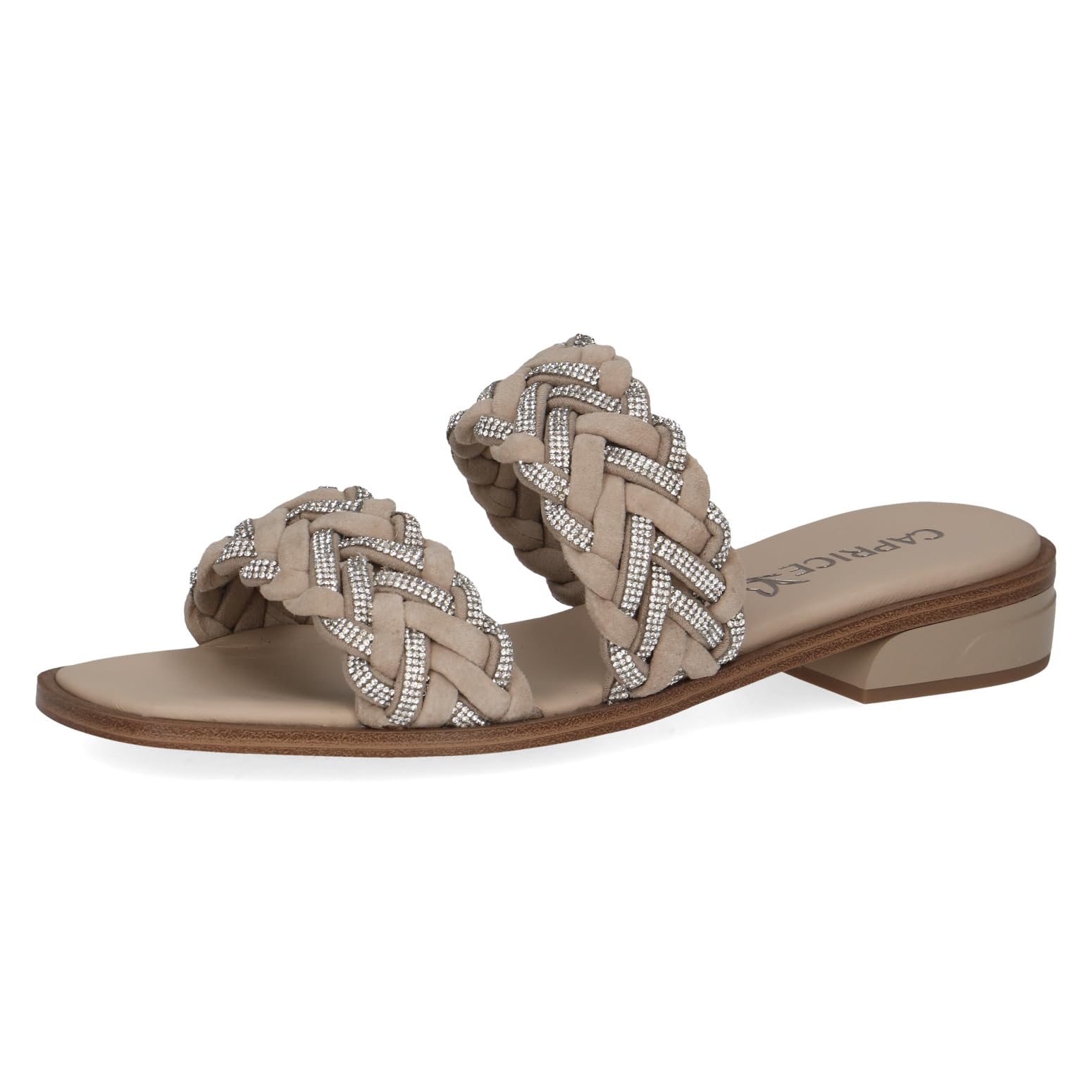 CAPRICE Women's Mules Glitter Elegant, Brown (Taupe Suede), 4 UK