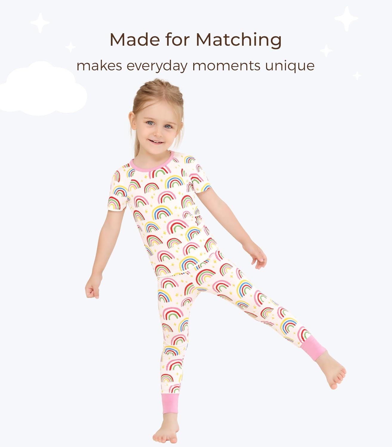 Toddler Boys Clothes-Viscose Made from Bamboo, Short Sleeve Top with Long Pants Sets 2Pcs Outfits Cute Playwear