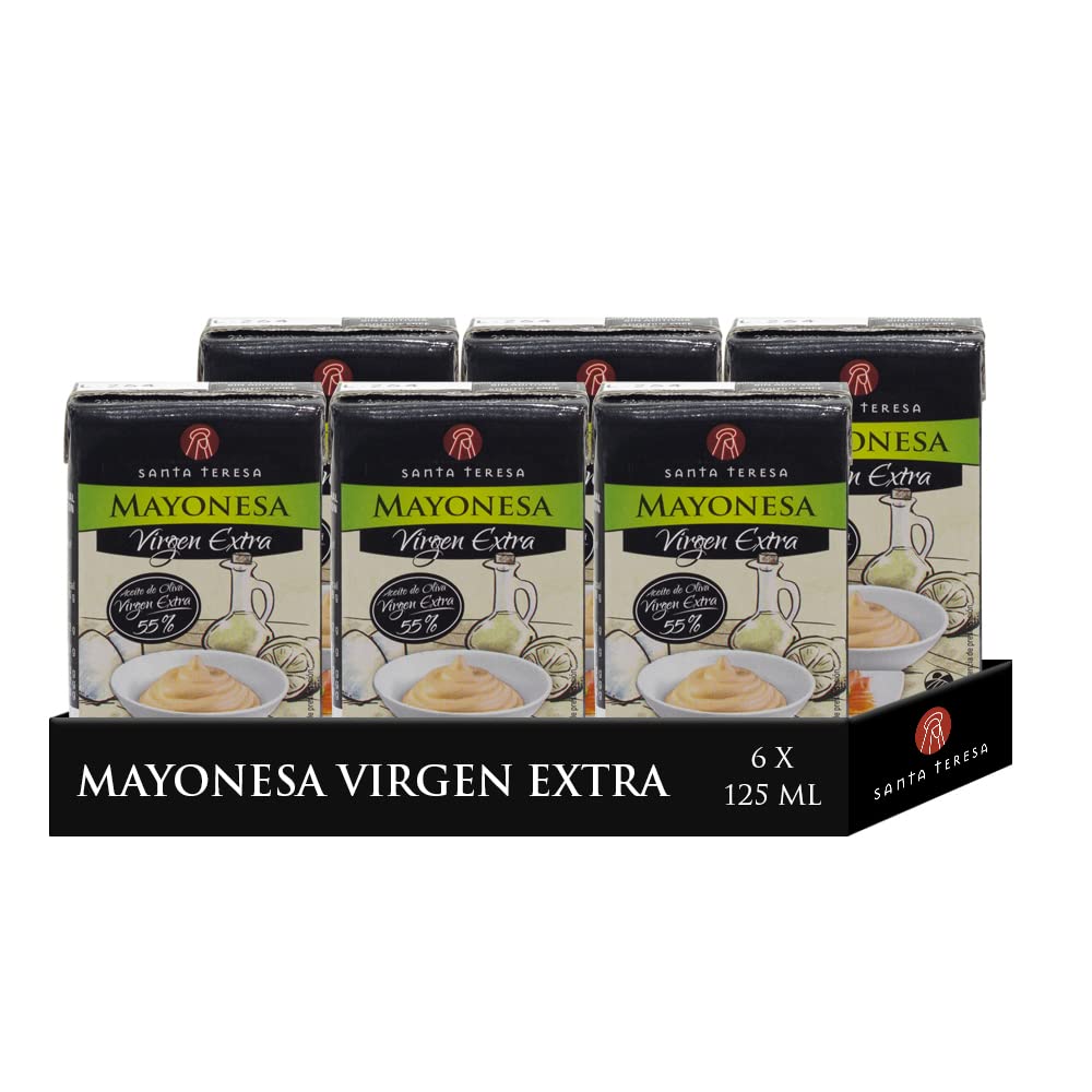 Santa Teresa - Pack 6- Mayonesa Con Aceite Virgen Extra Elaborada Con Ingredientes Naturales Sin Conservantes Ni Aditivos. 6 unds