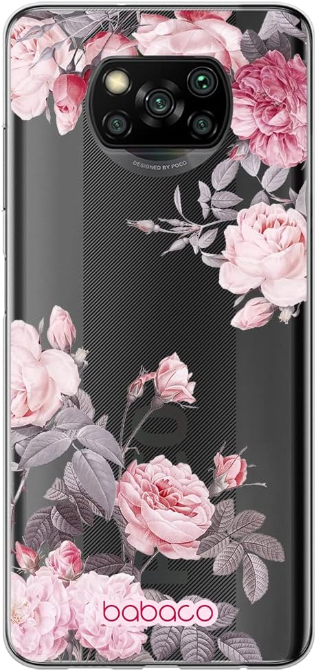 Babaco ERT Group Mobile Phone case for Xiaomi POCOPHONE X3 Original and Officially Licensed Pattern Flowers 055 optimally adapted to The Shape of The Mobile Phone, Partially Transparent