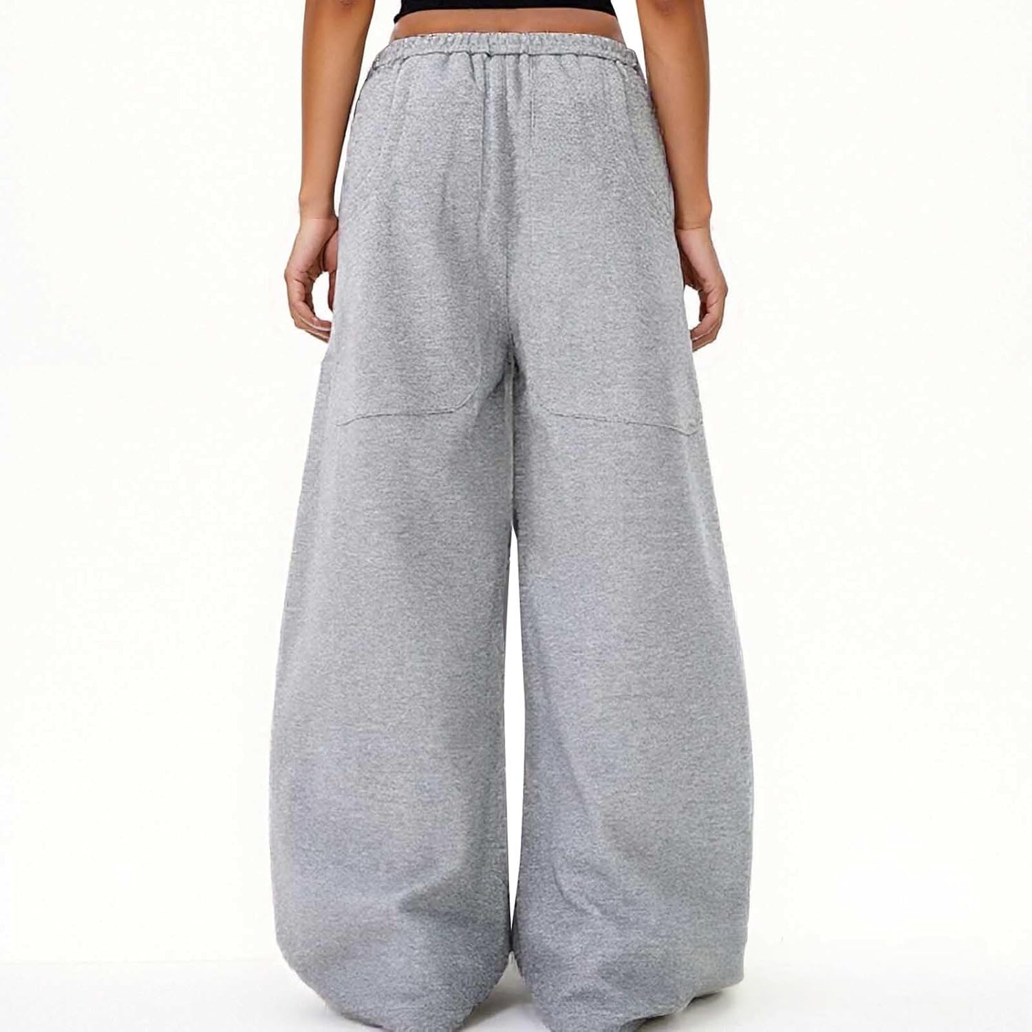 Women's Baggy Tall Open Bottom Sweatpants Loose Fit Athletic Relaxed Fit Wide Leg Joggers Solid Color Soft Yoga