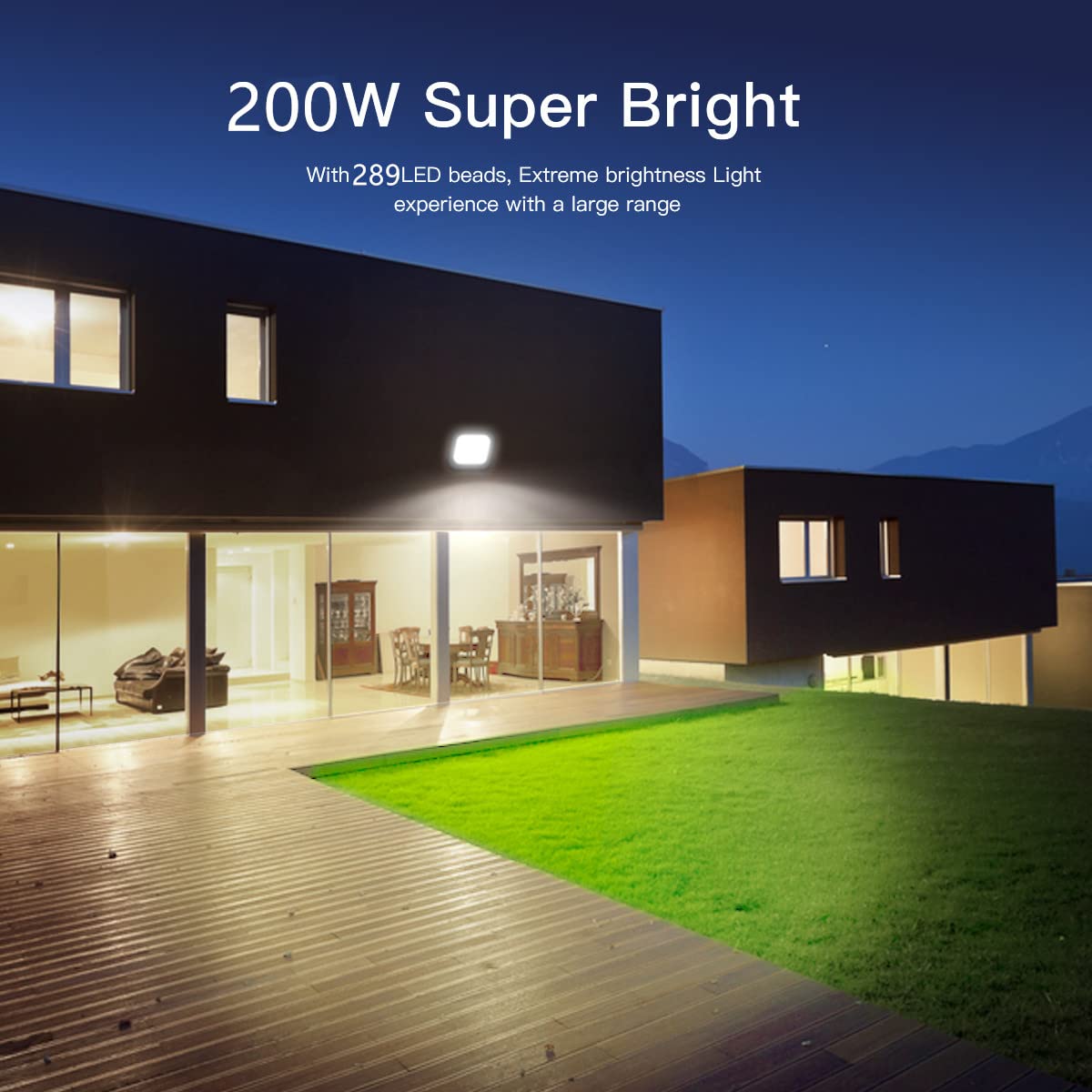Focos LED Exterior 200W, 20000LM 6500K Blanco Frío Superbrillante Luces LED Exterior, Proyector LED Impermeable IP65 Luz de Inundación para Terraza, Jardín, Patio, Parque, Garaje, Pasillo