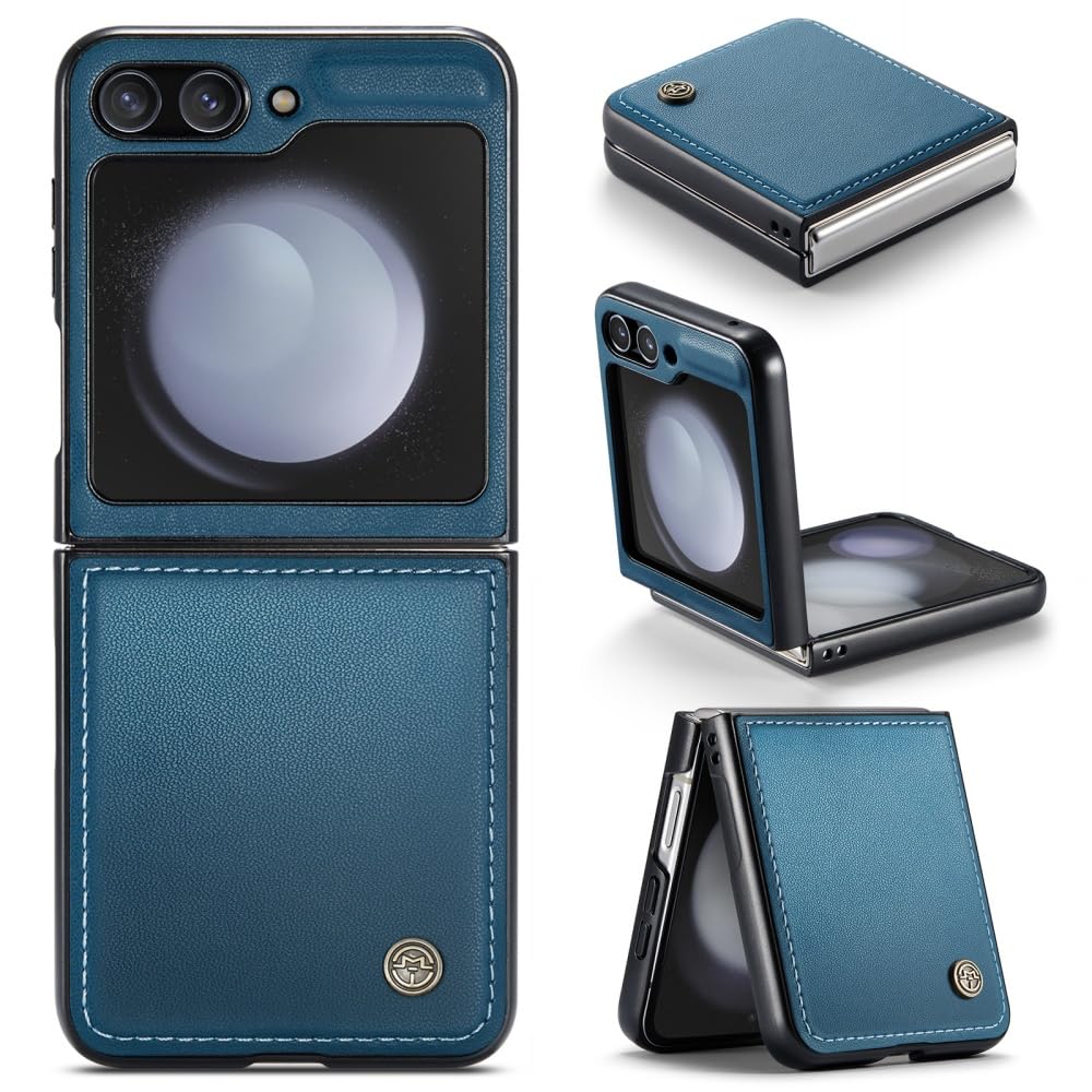 XKchatpt Phone Case for Samsung Galaxy Z Flip 5 Case,PU Leather Case Anti Scratch Slim Phone Case Shockproof Protective Phone Cover for Samsung Galaxy