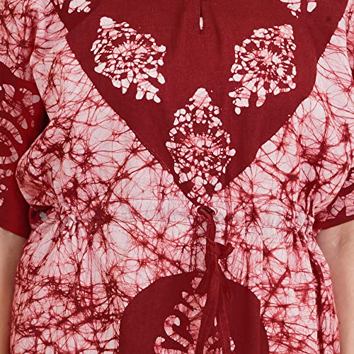 Image of Onekbhalo Women's Cotton Floral Kaftan Nighty Maxi Gown (OK Free Size)