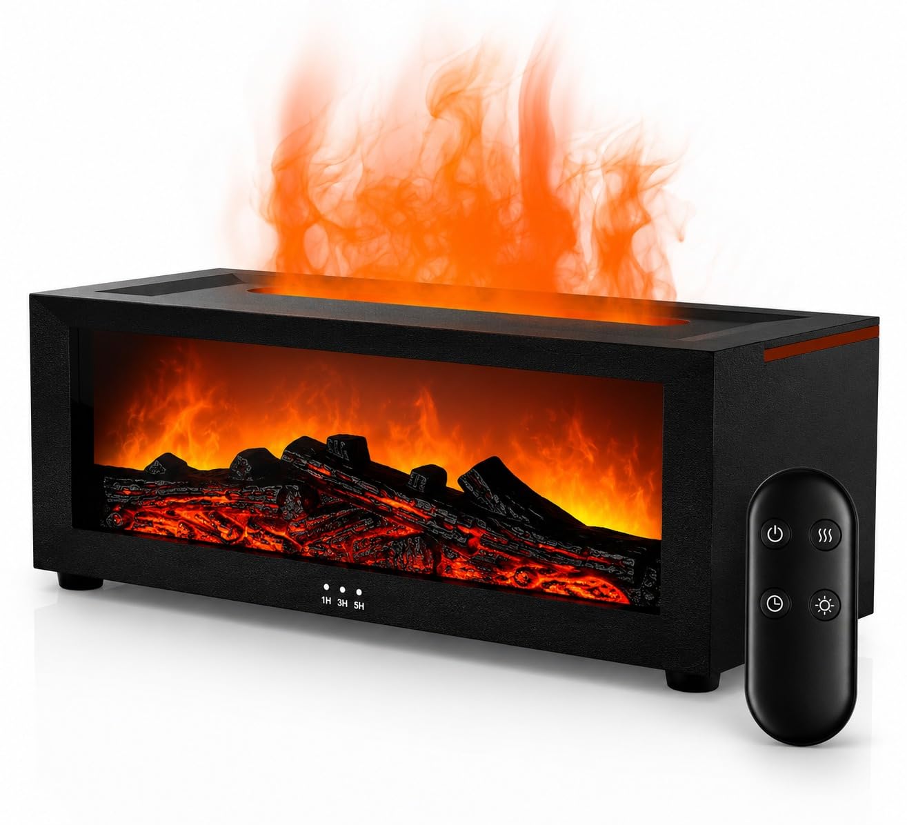 MoonlitDreams Fireplace Aroma Diffuser with Realistic Flame Effect, Essential Oil Diffuser & Ultrasonic Cool Mist Humidifier, Remote Control, Timer, Auto Shut-Off for Bedroom, Home & Office Decor-image-34