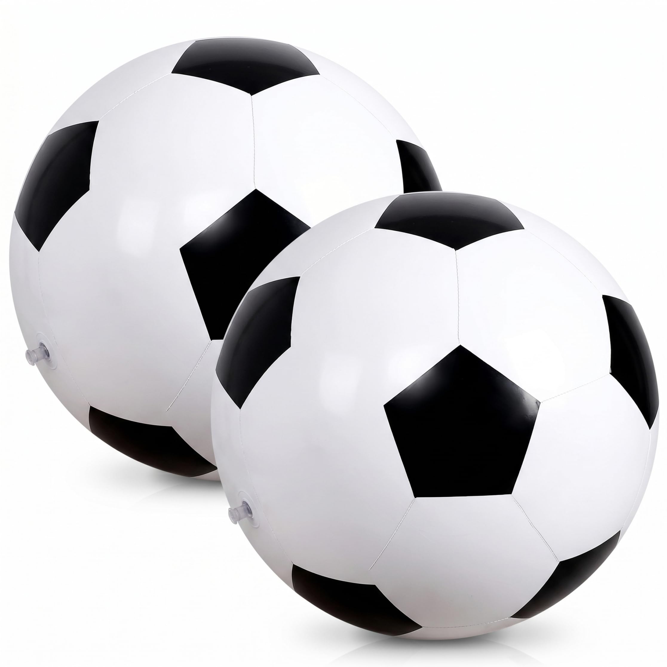 Ballon de Football Gonflable géant de 2 pièces, Ballon Plage Football Gonflable en PVC pour Le Plaisir en Plein air, 39.37 Pouces, géant