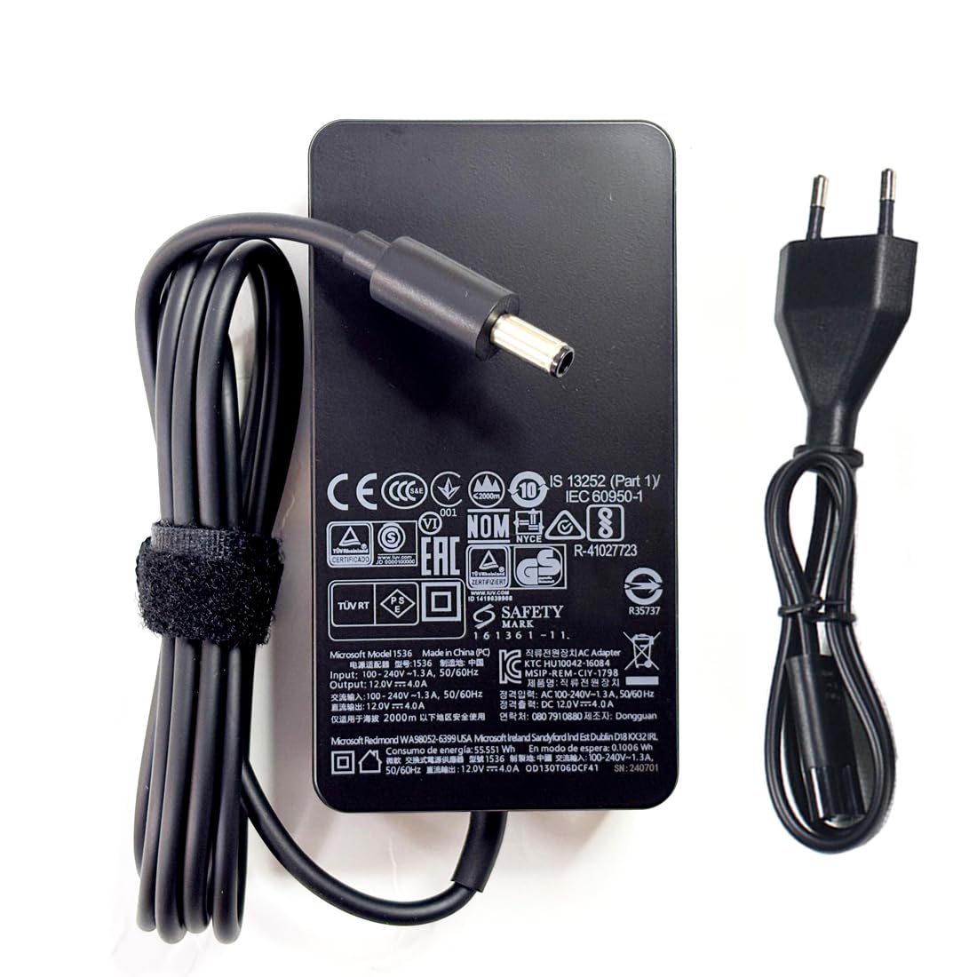 XITAIAN 53W 12V 4A 1536 Adaptador Cargador Portátil Repuesto para Microsoft Surface Pro 3 Docking Station Model 1627 1664 mit 5V 1.5A USB-Ladeanschluss (4.5mm*3.0mm)