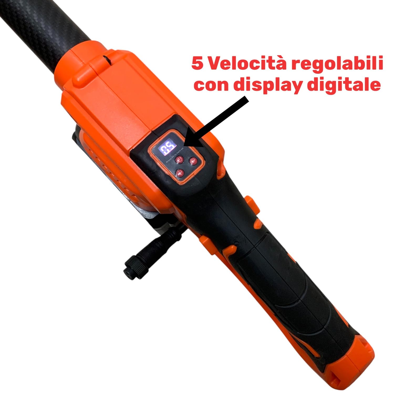 Abbacchiatore Scuotiolive Elettrico Multifunzione a Batteria e Alimentazione 12V con Doppia Batteria da 128Vf 10000mHa Motore 140W 5 Velocità 800-1250BPM Display Digitale Pettine in Fibra di Carbonio
